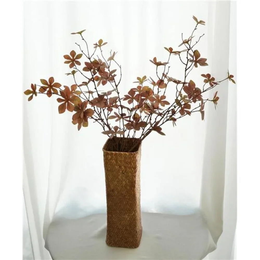 3pcs Artificial‎ Eucalyptus Leaves - Silk Greenery for Home Fall Decor, Brown